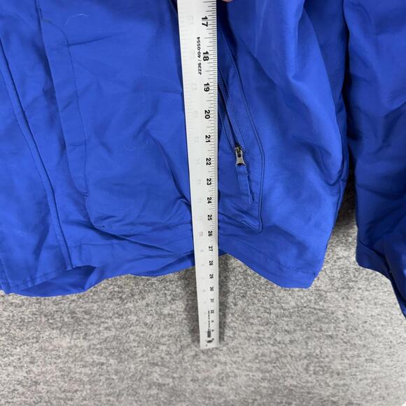 Lands' End Windbreaker Jacket Men L Large Blue Full Zip Long Sleeve Hooded Lined - Picture 6 of 7